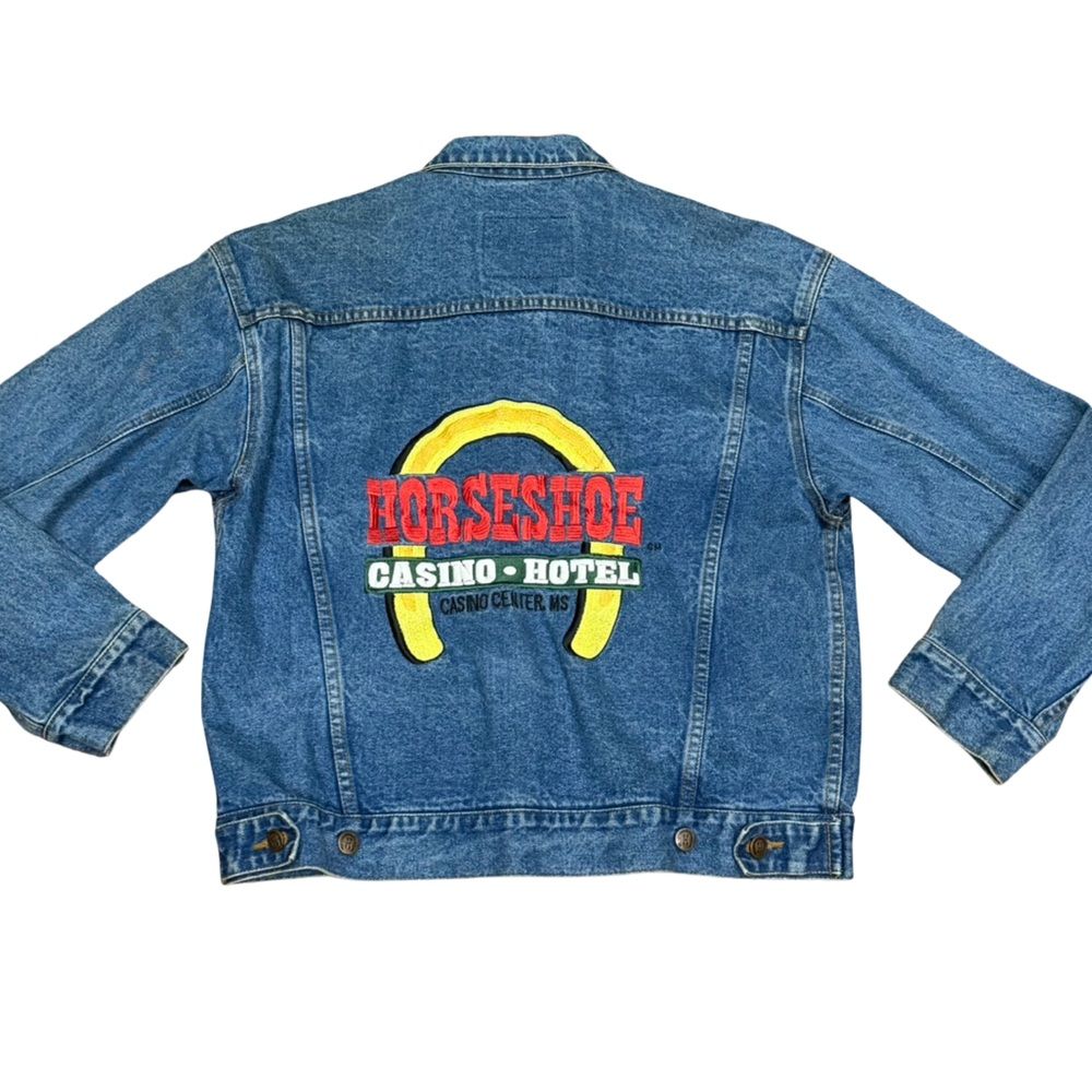 Vintage Women’s Horseshoe Casino Hotel Embroidered Jean Jacket Size M